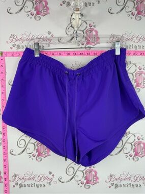 Censored shorts Vibrant Purple Athletic Drawstring Shorts flowy bright